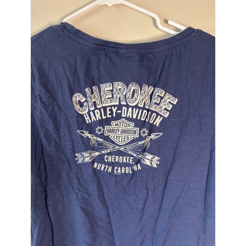 Harley-Davidson Free Spirit Cherokee NC Graphic Tee Blue XL - Picture 5 of 7